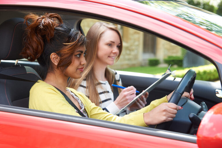 confident girl taking driving test after saying her driving test affirmations